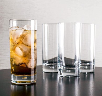 Highball Glasses with Heavy Base Clear Drinking Glasses Set for Water Juice Cocktails Wine and Whiskey