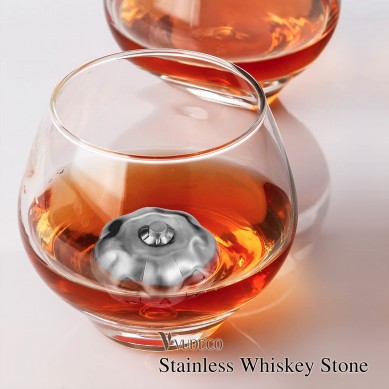 Custom design pumpkin shape Stainless steel Whiskey Stones  metal chilling stone wine gift set for men