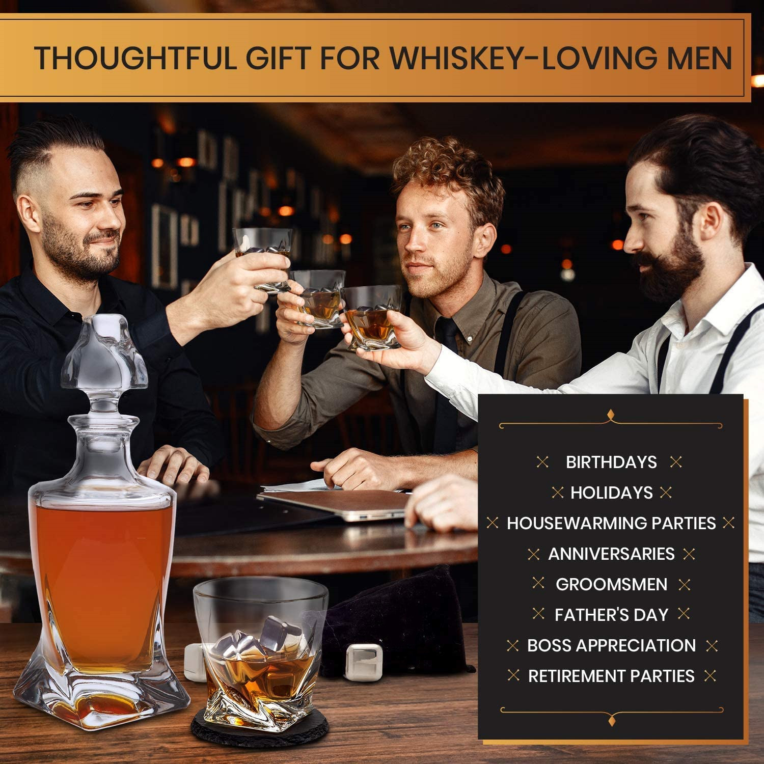 Whiskey Stones Gift Sets Whiskey Glass Gifts set of 2 Large Glasses 8 Stainless  Steel Chilling Stone Tong Velvet Bag Premium Magnetic Gift Box Scotch  Bourbon Alcohol Gift for Men and liquor