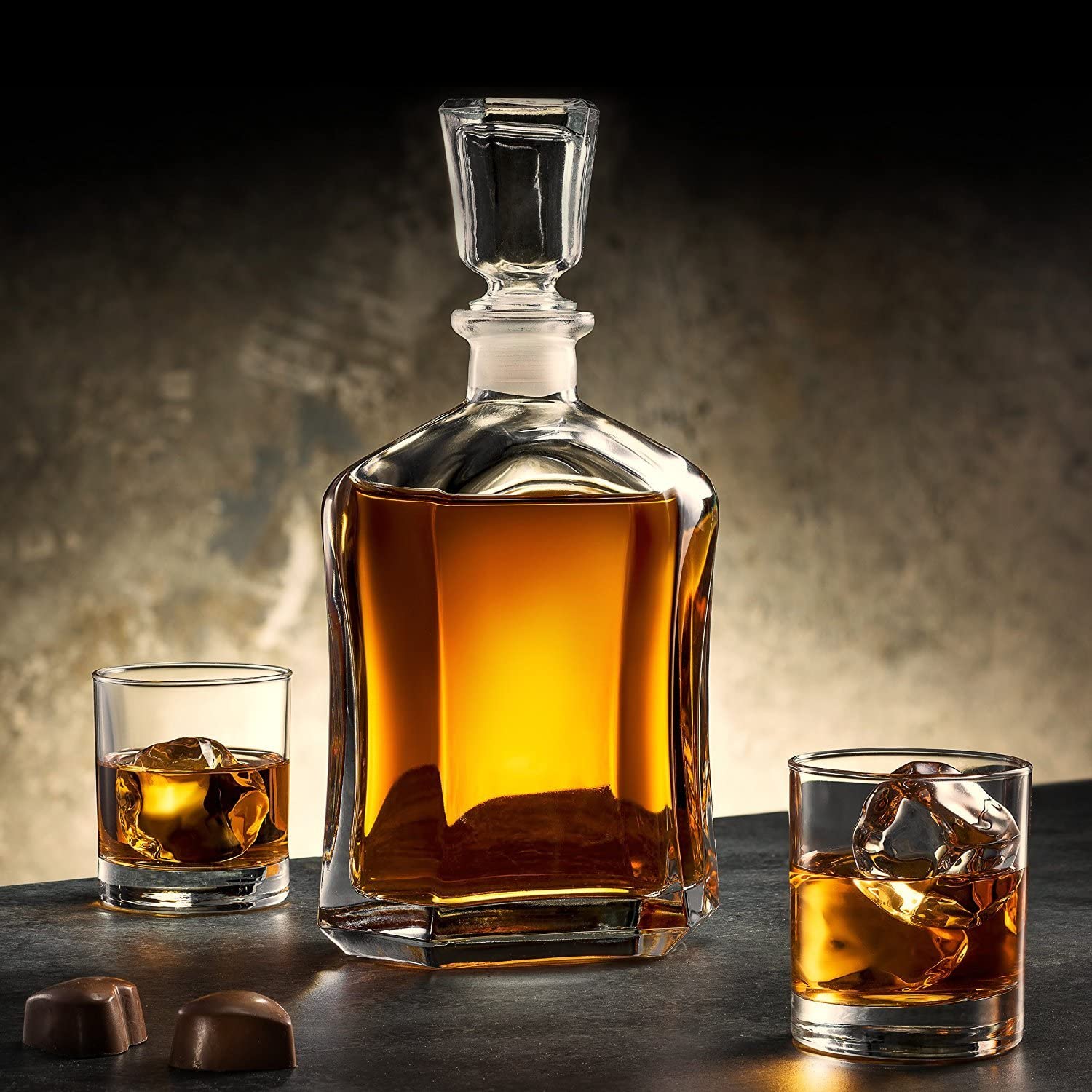 China wholesale Gift Set Whisky Stone - Amazon top seller Crystal Cut Whiskey Decanter Old Fashion Glasses European Style wine bottle for Bourbon Scotch Whiskey  – Shunstone
