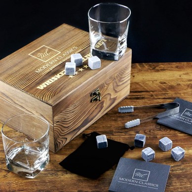 Whiskey Stones Bourbon Glasses Gift Box Drinking Stones wine gift for Father’s Day