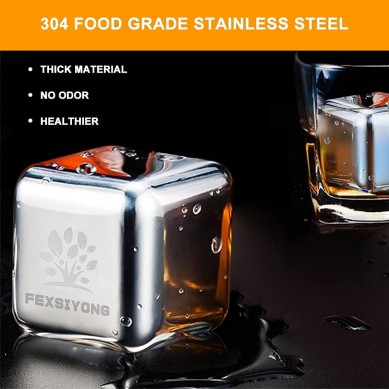 Whiskey Stones Gift Set For Men Whisky Ice Balls of Steel Whiskey Chillers