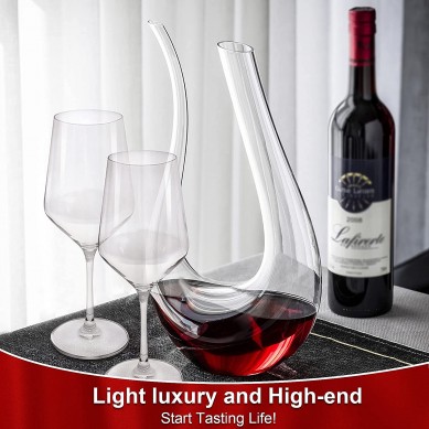 Hand Blown Lead Free Crystal Wine Accessories Wine Carafe with Accessories for home using