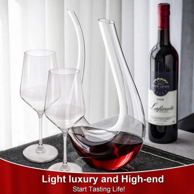 Hand Blown Lead Free Crystal Wine Accessories Wine Teko dengan Aksesoris untuk digunakan di rumah