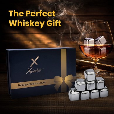 Stainless Steel Whiskey stones Premium Gift Box Reusable Whisky Metal Ice Cubes Ideal Gift for Men