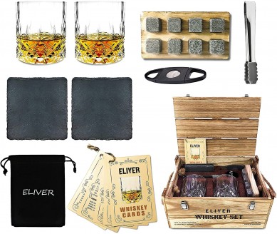Whisky stone Whisky glass Scotch Glasses 8 Granite Chilling stone cigar cutter slate coaster wooden army box