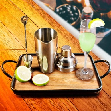 Cocktail Shaker Bar Set Professional Margarita Mixer Drink Shaker Measuring Jigger Mixing Spoon