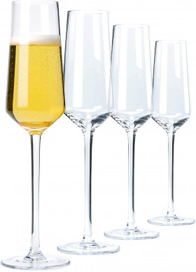 Classic Champagne Flutes Set  Champagne Glasses  Premium Crystal Stemware Hand Blown wine Glasses