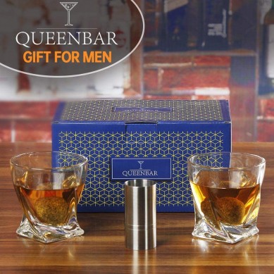 Pro luxury 10 oz old fashioned whisky glass tumbler granite whisky ball stone wine gift set
