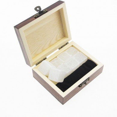 Jade Stone Custom Shape Bar Accessories 8 pcs of Whiskey Stones in wooden box