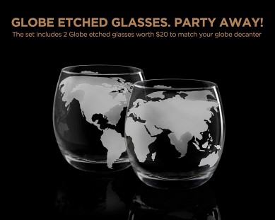 Whiskey Decanter Globe Set Globe Whiskey Glasses free Chilling Whisky Stones For Liquor Scotch Whiskey Brandy Bourbon Vodka 850ml Decanter
