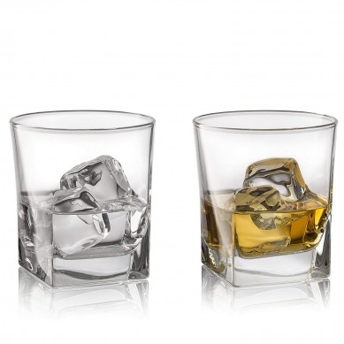 Double Old Fashioned Whiskey Glass with Heavy Base Rocks Barware Glasses for Scotch Bourbon