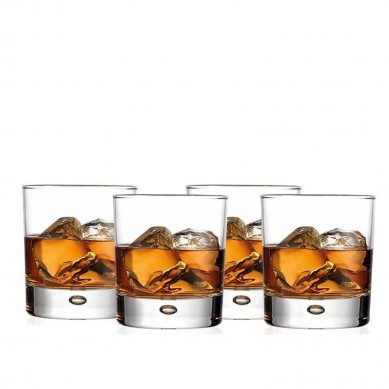 Double Old Fashioned Whiskey Glass with Chilling Stones Heavy Base Rocks Barware Glasses