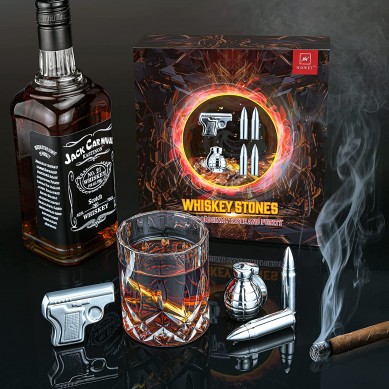 Customized stainless steel Whiskey Stones Gift Set for Men 2021 Christmas gift