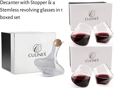 Hand Blown Stemless Wine Glasses Wine Tumblers Set Elegant Wine Glassware