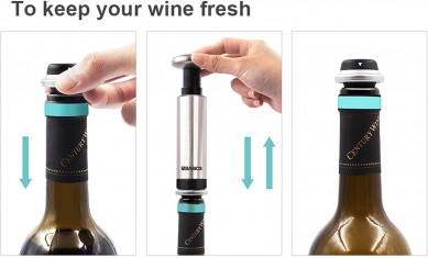 Chinese factory Wine Saver Stainless Steel Pump with Vacuum Bottle Stoppers