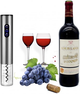 Deschizător electric de vin Deschidetor de sticle de vin Kit tirbușon din oțel inoxidabil cu tăietor de folie