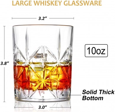 Lead free Glasses Thick Bottom Bourbon Glasses Tumbler gift box for Home Bar