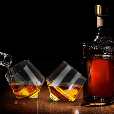 Gelas Whiskey Rolling Gelas wain tanpa batang Hadiah yang sesuai untuk pencinta wain