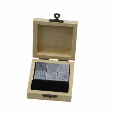 Popular 6 pcs of Whisky Stones Cold Rocks For Drinks Natural Granite Whiskey Stones Gift Set