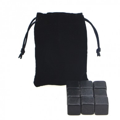 Hot selling High quality Chilling Stones set with Black Velvet bag