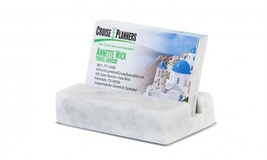 Business Card Holder White Carrara Marble