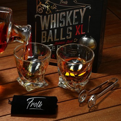 Custom Stainless Steel whiskey stone Whisky Ice Balls in Luxury Gift Box