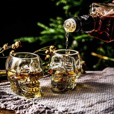 Stainless Steel Skull Whiskey Stones Handcraft Skull Whiskey Glasses Gift For Anniversary