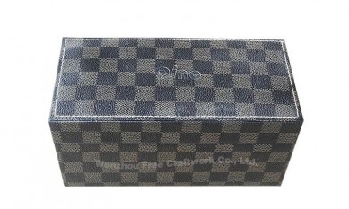 Customized Luxury panoorin PU katad na kahoy na regalo kahon sa packaging pabango leather box panonood