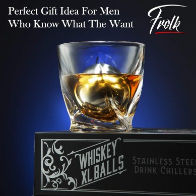 Custom Stainless Steel whiskey stone Whisky Ice Balls in Luxury Gift Box