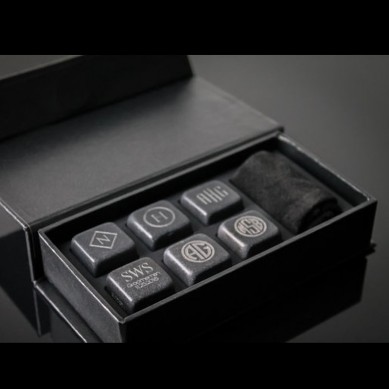 Absolute Black Whisky Stone Cube with Laser Logo