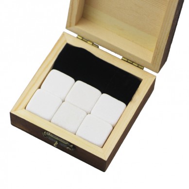 2019 mest solgte 6 stk av perlehvit whisky stein gave Whisky Ice Stones Drinks Cooler Cubes Natural Chiller Whisky Stones med Gift Box