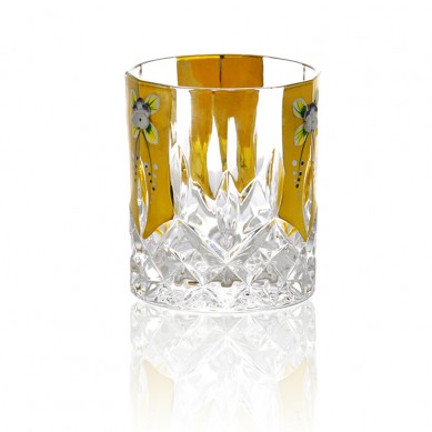 Hot Seller Luxury High Quality Crystal Glass Wine Decanter Modern Glassware Enamel Flower Whiskey Glass And Bottle Set