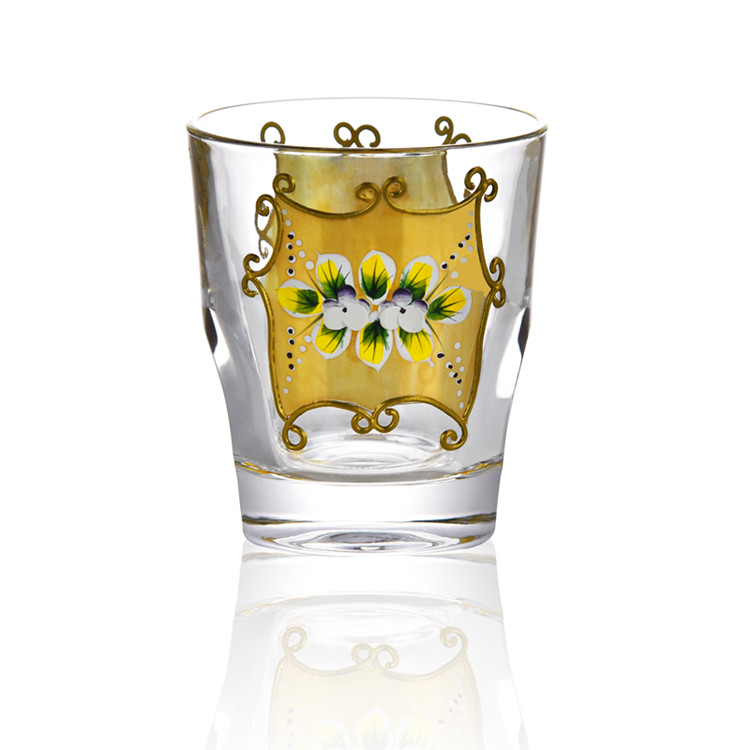 Cheapest PriceWhisky Stones - Amazon Hot Seller Luxury Customized Painted Gold Enamel Flower Lead-Free Crystal Engraved Whiskey Bottle Set – Shunstone