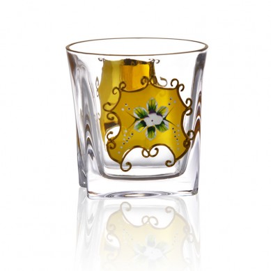 Custom Enamel Flower Pattern Thick Bottom Glass Bottles Whiskey Wine Decanter Set For Whiskey Vodka Tequila