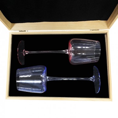 Custom Elegant Pink Blue Crystal 260ml Goblet Wine Glasses Wedding Favors Gifts for Guests Bridesmaids