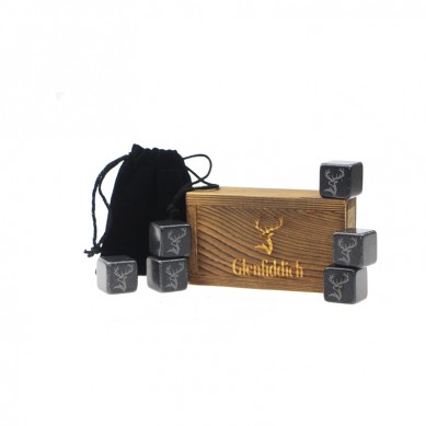 Groothandel 6 stuks van polish swart Whiskey Stones met kleur Wooden Box en Velvet sak / hoë kwaliteit Drink Koue Ice Cube