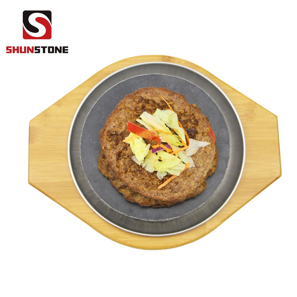 China OEM design Steak Stone Cooking Stone Set Round Lava steak stone