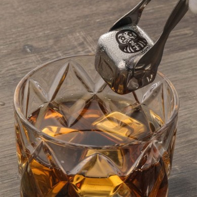 Pre designed logo 304 Stainless Steel Ice Cubes Whiskey Stone Men’s Ice Tongs Gift