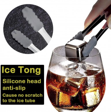 FDA Stainless Whiskey Stone Stainless Steel Ice Cubes Reusable Chilling Gift Sets for Family  Friends