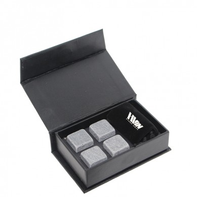 Whiskey Stones Gift Set 4 pcs of Natural chilling stone Cooler with Handmade Magnetic Box