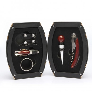 SHUNSTONE Hot Sale Wine Barrel Shaped Wine Accessories Gift Set Wine Opener Corkscrew