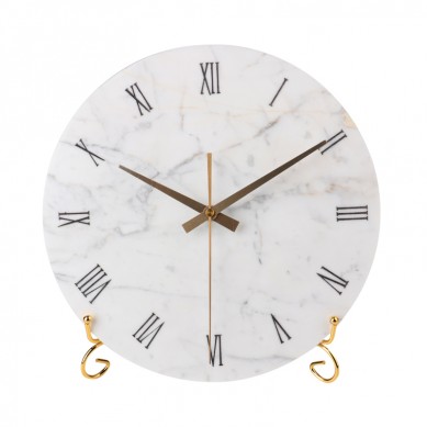 12 Inch Home Decorative Marble Clock Living Room Wall Effect Wall Hanging Art Silent