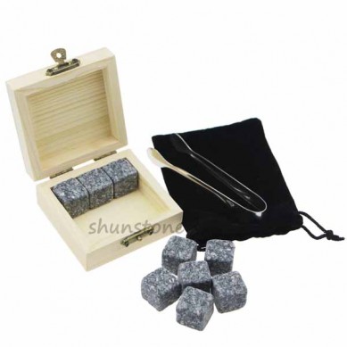 9 pcs of whiskey rocks Promotion Liquor and Wine Cooler Black Rocks Chilling Stones Whiskey Ice Stones Granite Gift Set