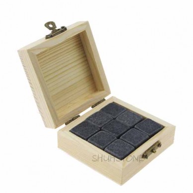 Gruthannel 9 pcs fan Whisky Stones Werbrûkber Ice Cube Cheap Whisky Gift kit