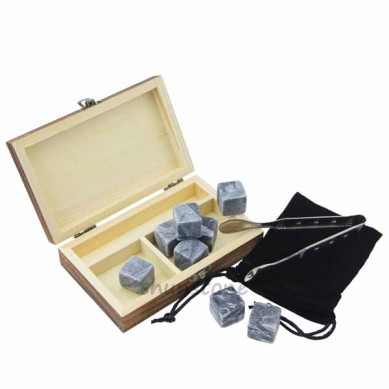 Factory directly wholesale whisky stone gift 6 pcs one set wooden box business gift box