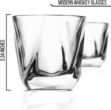 Whiskey Rocks Chilling Stones Twisted Whisky Glasses for Scotch Wooden Box
