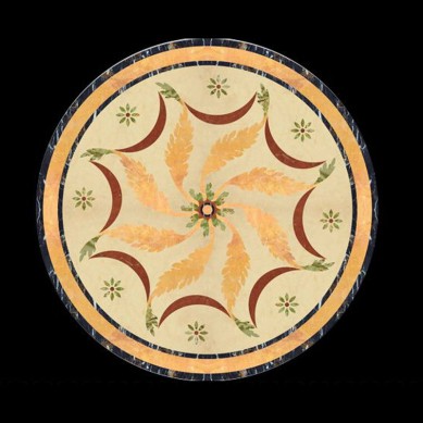 Design hotel round marble floor medallion