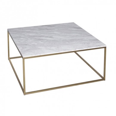 Simple stainless steel gold legs natural marble top coffee table