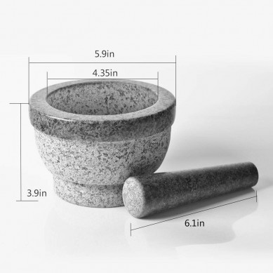 Granite Mortar and Pestle Set Natural Excellent Granite Grinder Set